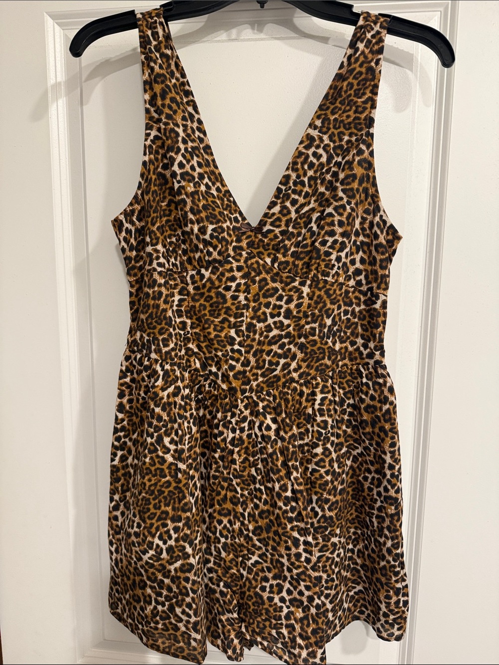 American Eagle Outfitters Leopard Print Romper in Brown & Black